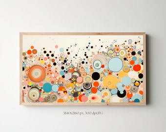 Set of 5 Samsung Frame TV Art | Japandi nature | Japanese style tv art | Abstract geometric | Abstract tv art | Yayoi Kusama style art