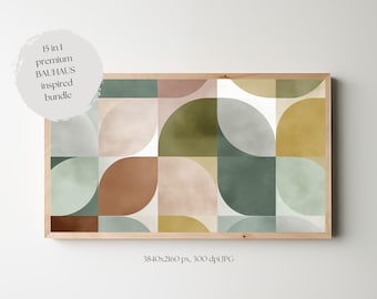 Bauhaus style Frame TV Art Set: Mid-Century Modern Geometric Designs (Digital Download, 15 Images)