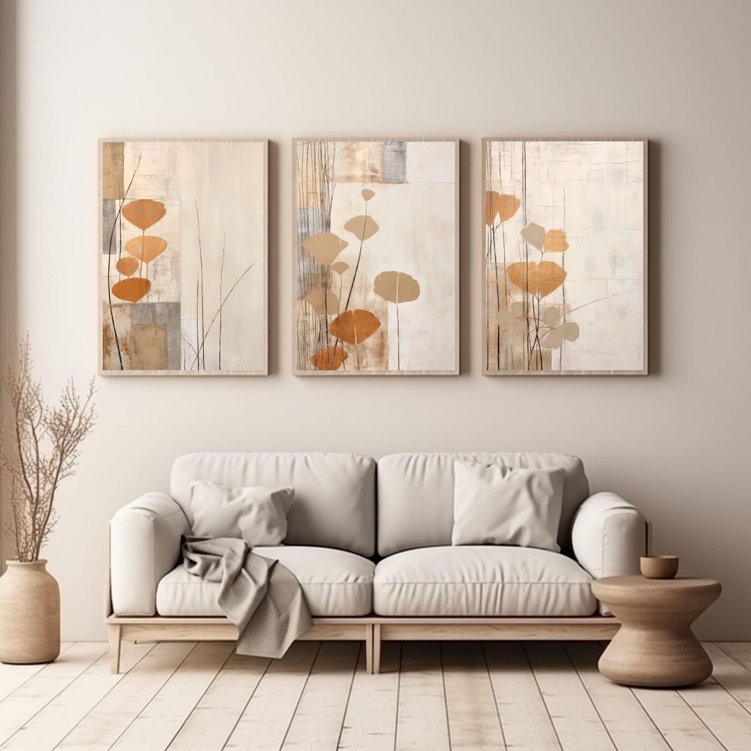 Set of 3 Japandi Wall Art | Japandi Art | Wabi Sabi Wall Art ...