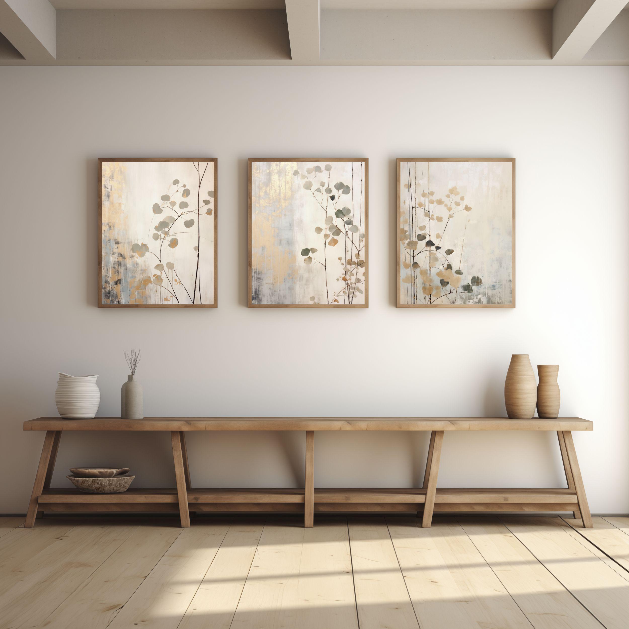 Set of 3 Japandi Wall Art | Japandi Art | Wabi Sabi Wall Art ...