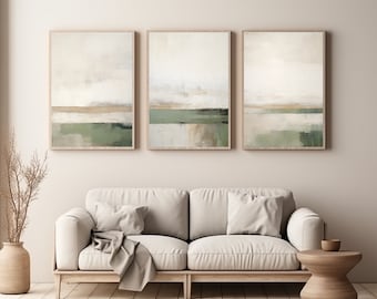 Japandi Abstract Landscape Art Prints - Set of 3 (Digital Download)