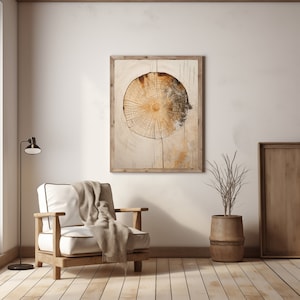 Wood rings Japandi wall art | Wabi Sabi wall art | Japandi wall decor  | Japandi print | Wabi sabi wall decor | Wood texture art