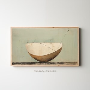 Arte de TV Winter Wabi Sabi: Cerâmica Sage, minimalismo Japandi (download digital)