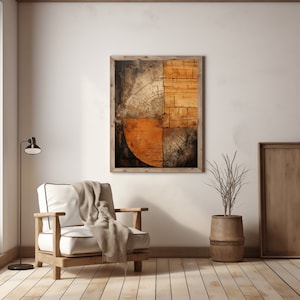 Wood rings Japandi wall art | Wabi Sabi wall art | Japandi wall decor  | Japandi print | Wabi sabi wall decor | Wood texture art