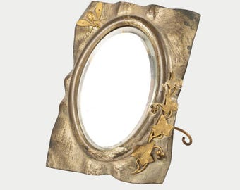 Pretty Vintage French Dressing table Mirror Art Nouveau with gilt decor - Original piece circa 1900