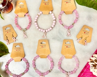 Pink Ribbon Breast Cancer Awareness Bracelet: Mastectomy Gift