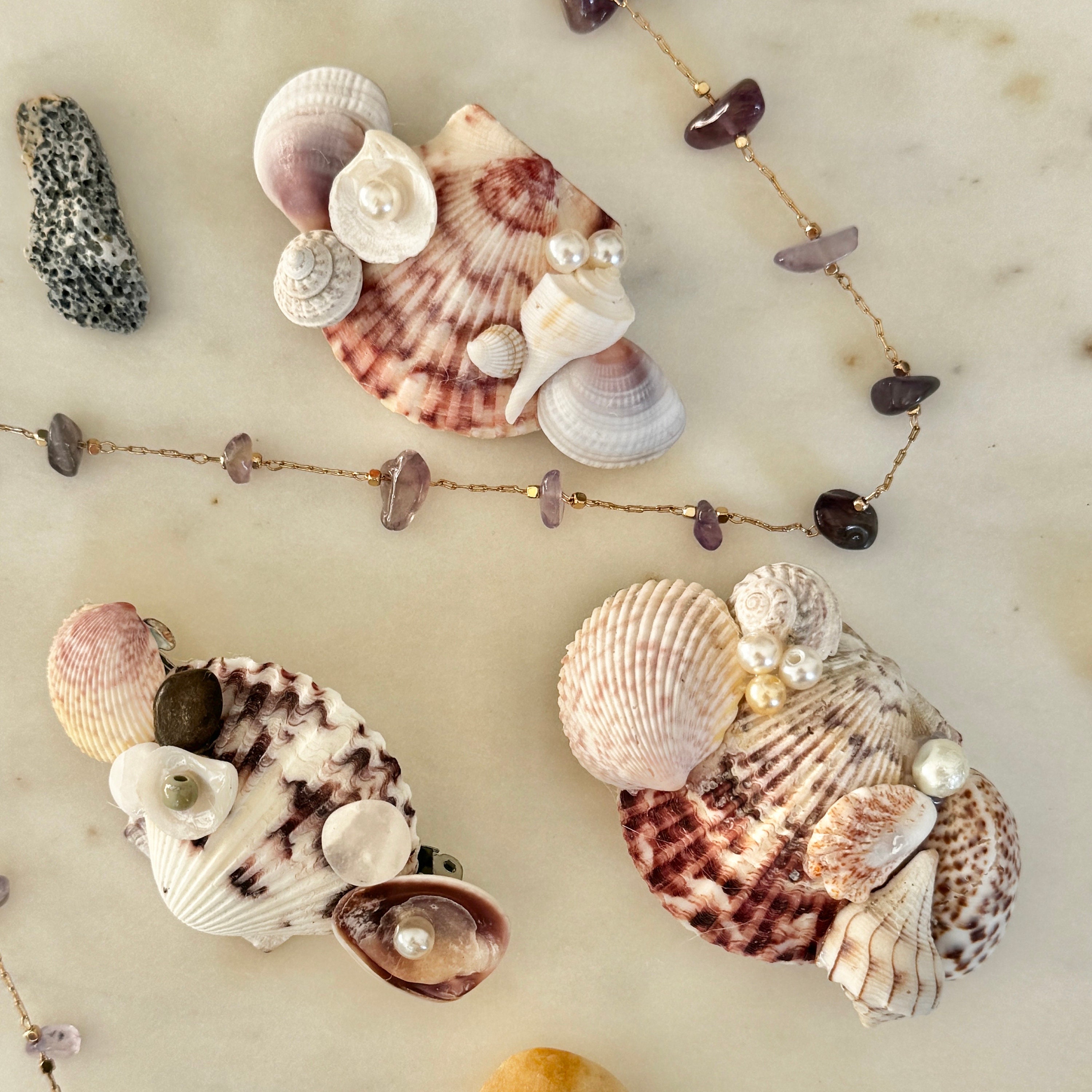 Seashell Hair Clip: Pearl Mermaid Hair Barrette - Etsy