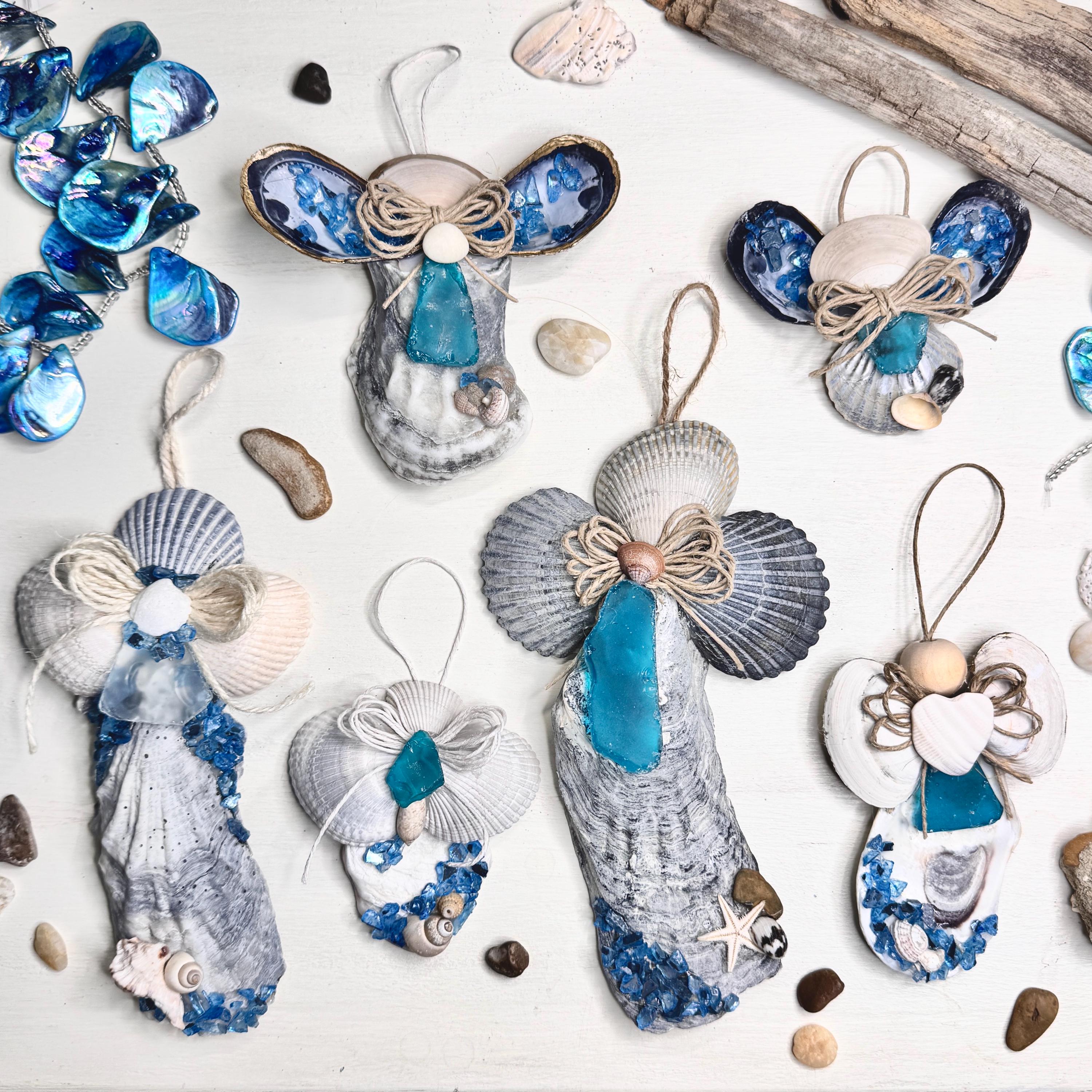 Coastal Angel Ornaments | Angels | Seaglass Angel | Angel Wings | Comfort Gift | Angel Seashell Ornamnet | Seashell Angels