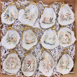 12 Days of Christmas Oyster Shell Ornaments
