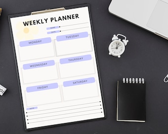 planificador semanal, agenda semanal, plan semanal, lista de verificación semanal, semanal imprimible, planificador de trabajo semanal, pdf semanal digital, planificador de ipad