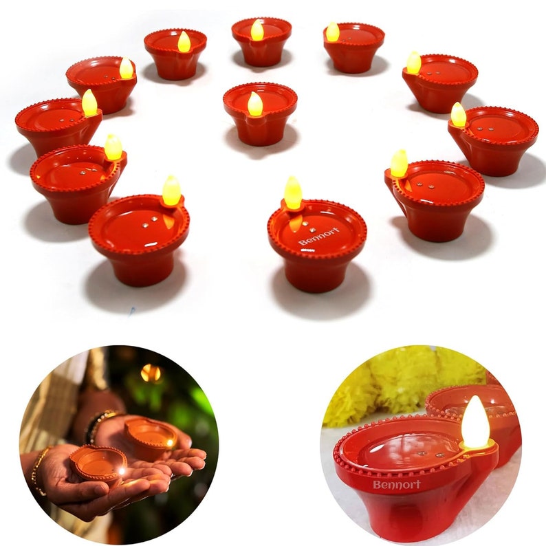 Water Sensor Ecofriendly Diya Set of 12 Ediya Battery Operated Diya