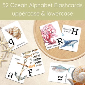 Flashcards imprimables de l'alphabet océanique