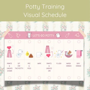 Tableau d'apprentissage de la propreté imprimable pour les tout-petits | Programme visuel de routine | Tableau des récompenses imprimable pour les enfants
