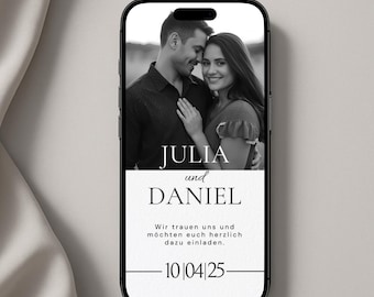 Digital wedding invitation with photo | Video invitation card | Personalized WhatsApp invitation | Canva template