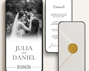 Digital registry office invitation with photo | Animated WhatsApp invitation | Canva wedding template