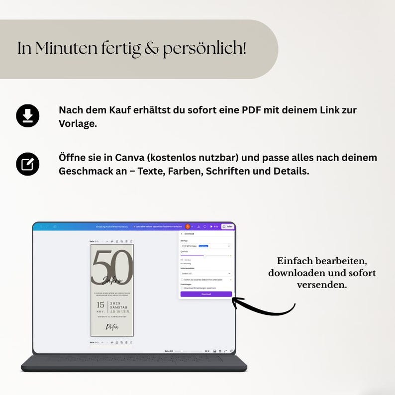 50th Birthday Invitation Digital Animated Elegant E card 50th Birthday Invitation Digital Animated Elegant E card