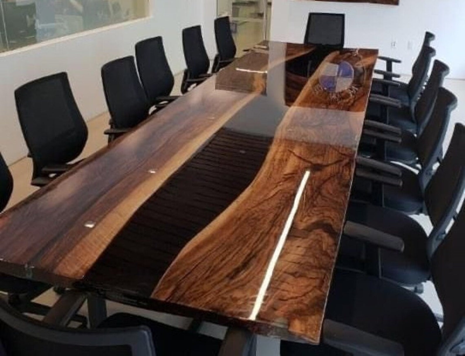 Epoxy Wooden Table Top, Kitchen Table Epoxy Resin River Table, Natural ...