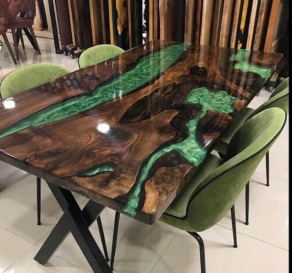 Custom Epoxy Resin Art Design River Table Wooden Tea Table Log