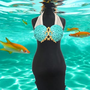 Baroque style silicone swim top top custom silicone swim top cosplay mermaid costume- baroque style