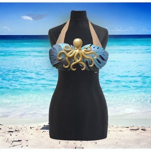 Kraken leaves silicone mermaid swim top