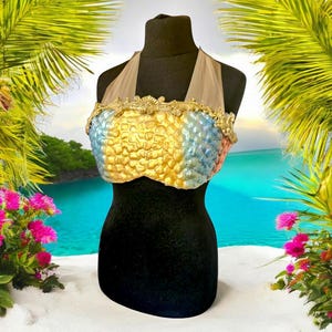 Ahoy sailor silicone mermaid swim top cosplay costume mermaid