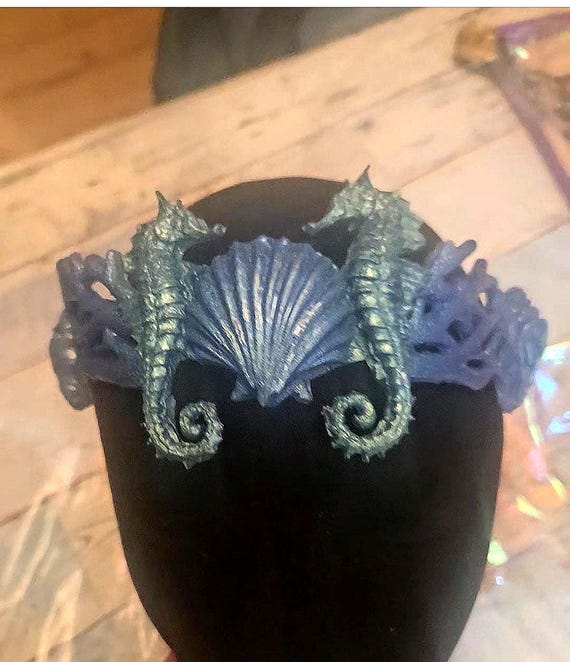 Seahorse Serenade Silicone Mer Crown - Etsy display picture 1