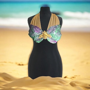 mermaid sillicone swim top cosplay costume- Sylvana leaves