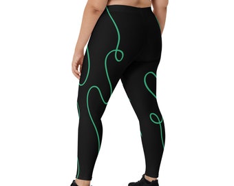 Leggings, "Cycle of emptiness" Turquoise/Green