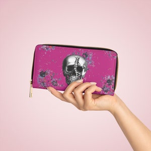 Cartera con cremallera, El grito al vacío rosa, Cartera con cremallera Calavera, Cartera rosa
