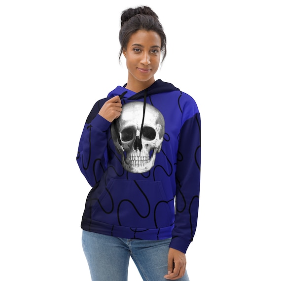 Blue skull hoodie deals