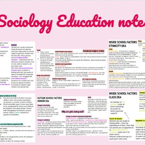 Sociology A-Level A* Education notes bundle