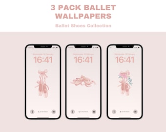 Ballet Shoes Coquette Core iPhone Wallpapers, Pink Digital Phone Background, Cute Dainty Delicate Blush Girly Gift Her Ballerina Aesthetic