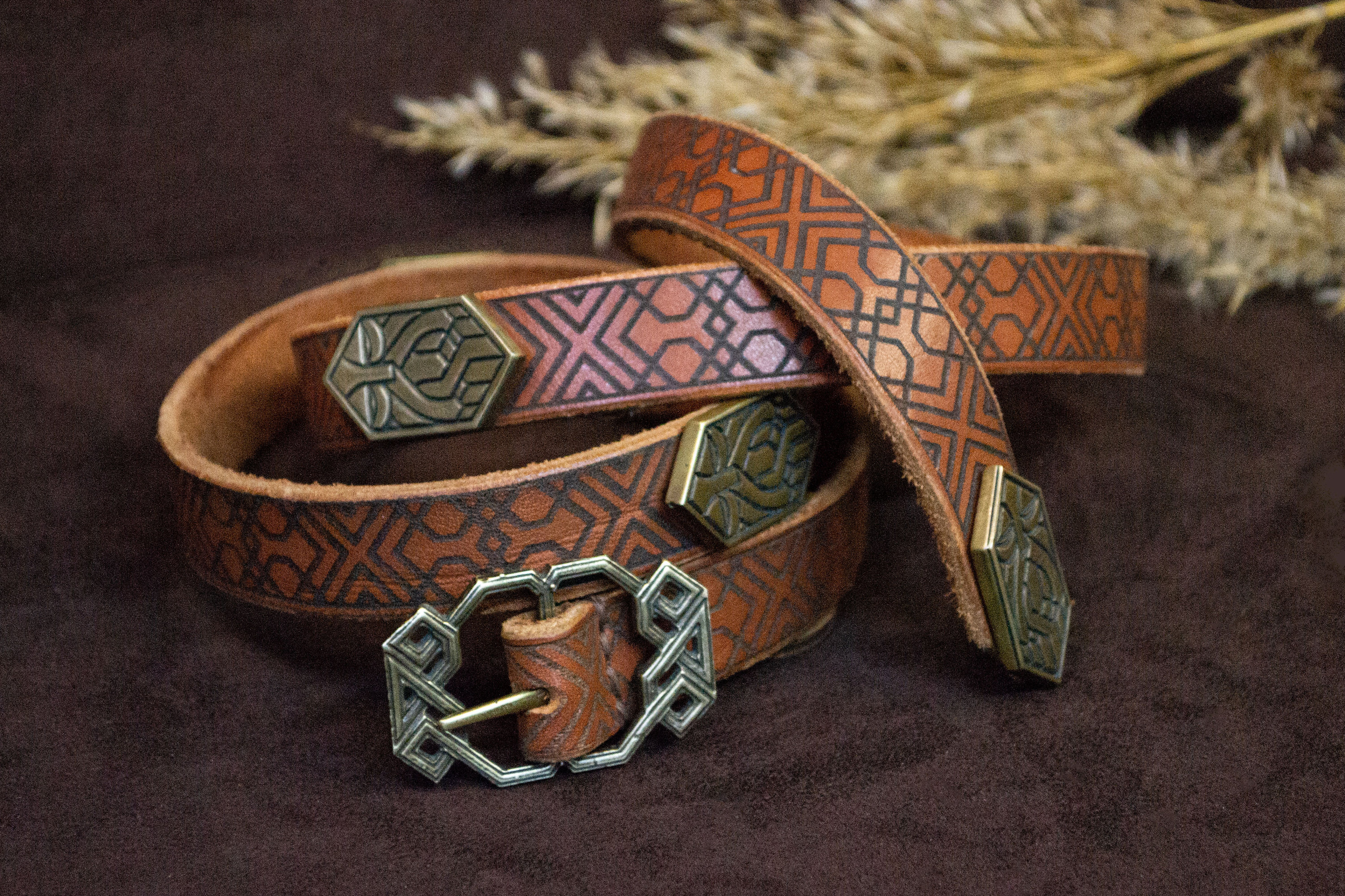 小物 W RING LEATHER BELT Double Circle Overlap Buckle Leather Belt – Most Wanted USA