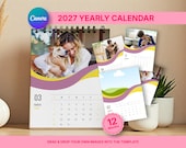 Pet Photo Calendar 2026, Family Organizer, Photo Calendar Template, Hanging Calendar, Canva Calendar, Jahreskalender