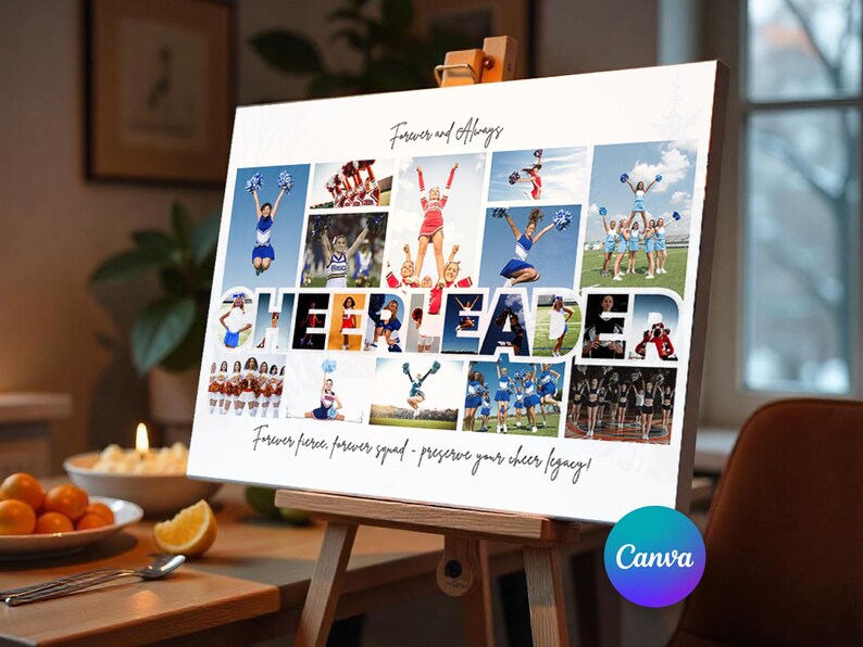 Cheer Tumbler Cheerleader Collage Frame, Cheerleader Wall Art ...