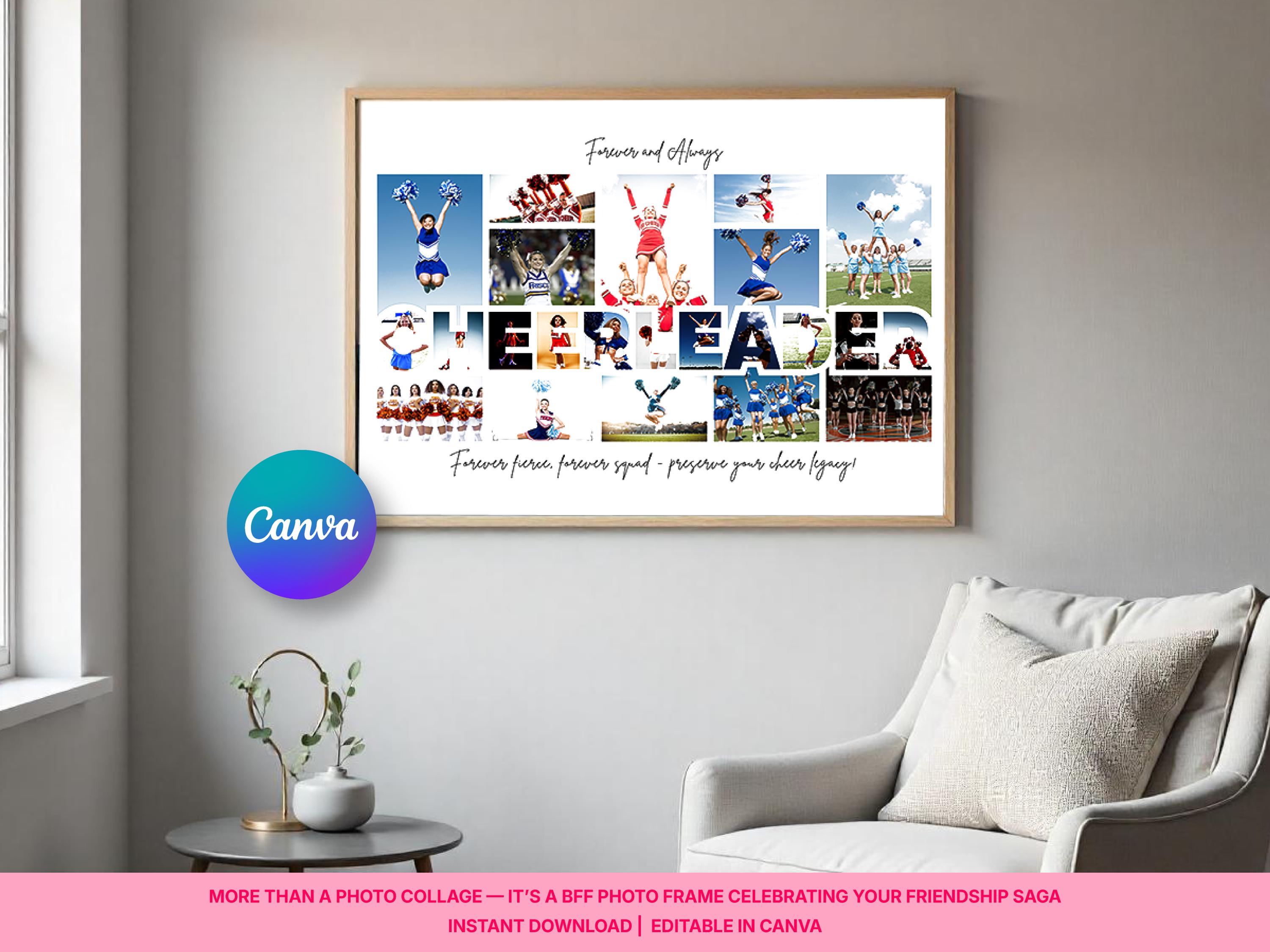 Cheer Photo Frame Cheer Tumbler Cheerleader Collage Frame, Cheerleader Wall Art ...