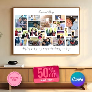 Personalized Farewell Photo Collage Frame: Custom Retirement Gift (Canva Template Digital Download