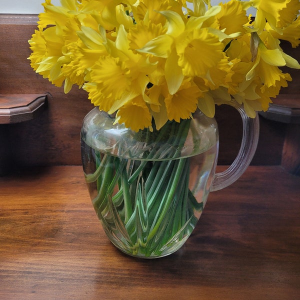 Clear glass pitcher