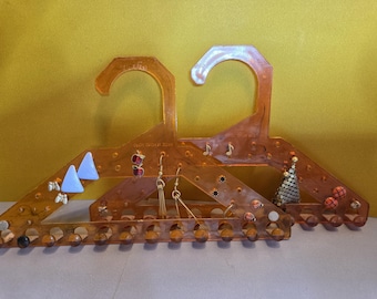 Vintage Acrylic Earring holders, stud earrings included