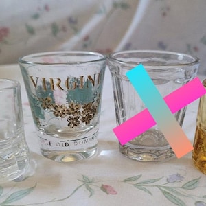 Shot Glasses: Amber and Virginia Theme