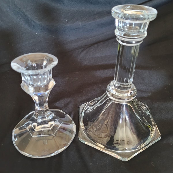 Crystal/clear Glass candlestick holders