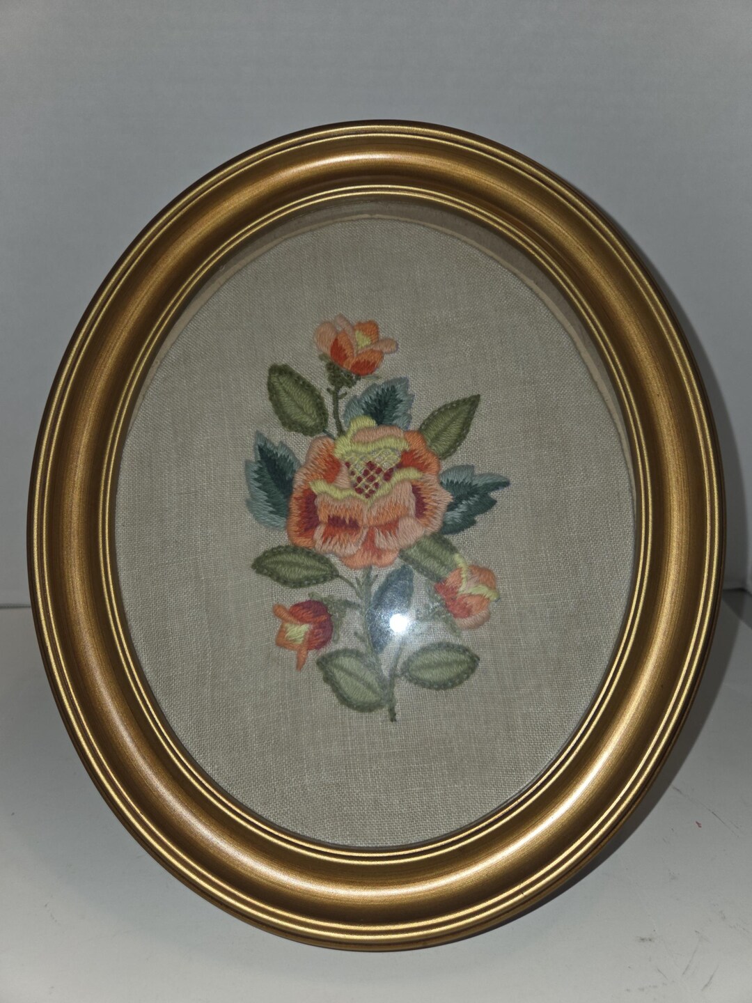 Vintage Framed Floral Crewel Embroidery: Serenity Prayer Art - Etsy