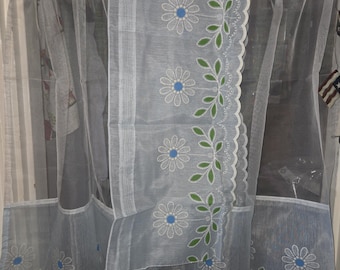 Vintage Curtain Panels/Valances, Daisys, Yellow Gingham; Window Dressings, Croscill, Dupont Dacron