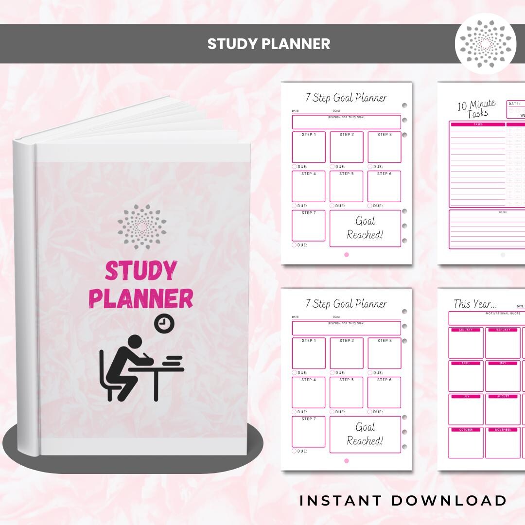 Minimalist Study Planner & Student Organizer | Weekly and Monthly PDF ...