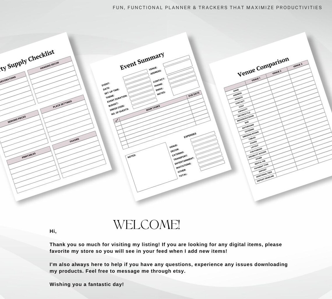 Party & Event Planner Organizer, Event Coordinator Book, Party Planning ...