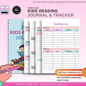 Diario de lectura para niños, cuaderno para niños, libro de registro de lectura, registro de lectura, regalo educativo, cuaderno de registro de lectura para niños