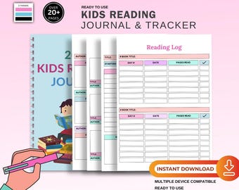 Kids Reading Journal & Book Tracker | Log + Book List Organizer (Printable PDF)