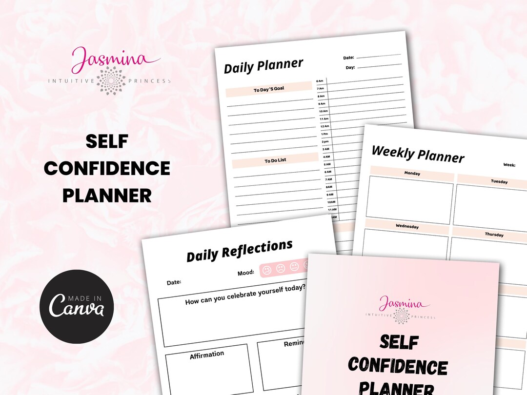 Self Confidence Planner, Motivational Journal Notebook, Daily Organizer ...