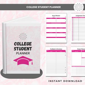 College Student Planner, Academic Organizer, Weekly Planner, Study Tracker, Student Gift, Planner Journal
