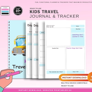 Kit de diario de viaje para niños, libro de actividades de viaje por carretera para niños, álbum de recuerdos de vacaciones, cuaderno de aventuras, regalo de viaje